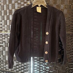 Stylish Black Button-Up Kids Cardigan